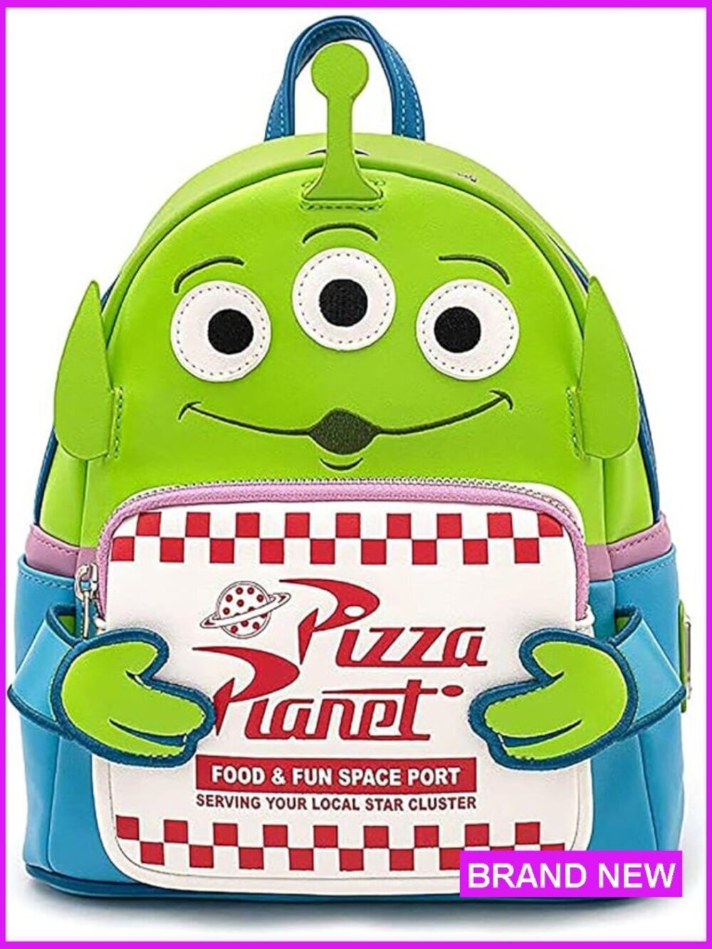 Toy Story Pizza Planet Alien Mini Backpack Faux Leather Retro Cartoon Daypack